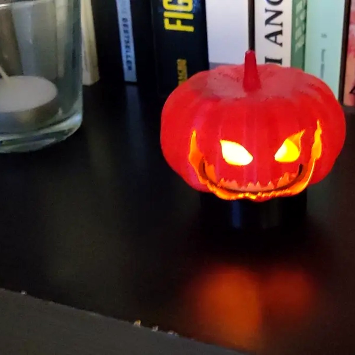 Calabaza de Halloween con luz
